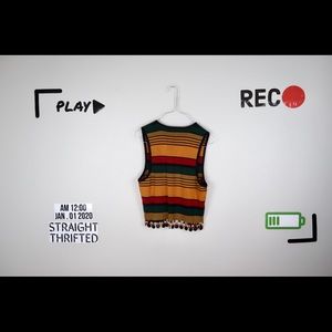 Vtg Andrea jovine African beaded vest S